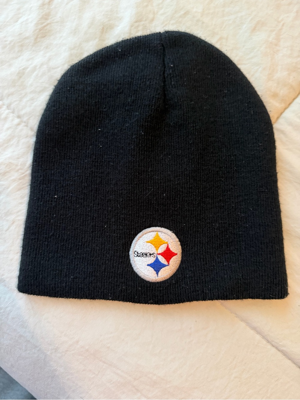 NFL Black Kids Knit Beanie with Yellow Red and Blue Logo